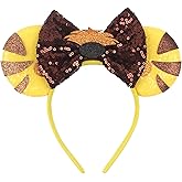 zhezesmila Lion King Mouse Ears Headband Simba Mouse Ears Headband Animal Kingdom Ears Sparkle Headwear Sequin Minn Ears Hair Accessories for Birthday Party
