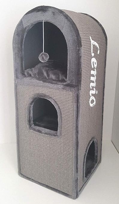 Lemio Kratztonne Home Kratzbaum Sisal Katzenbaum (grau) 40x40x100cm