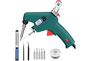 Soldering Iron Kit, ILIBILIB 60W 110V Soldering Gun One-Hand Operation Welding Tool with On/Off Switch, Solder Wire, and Desoldering Pump for Electronics and Repair