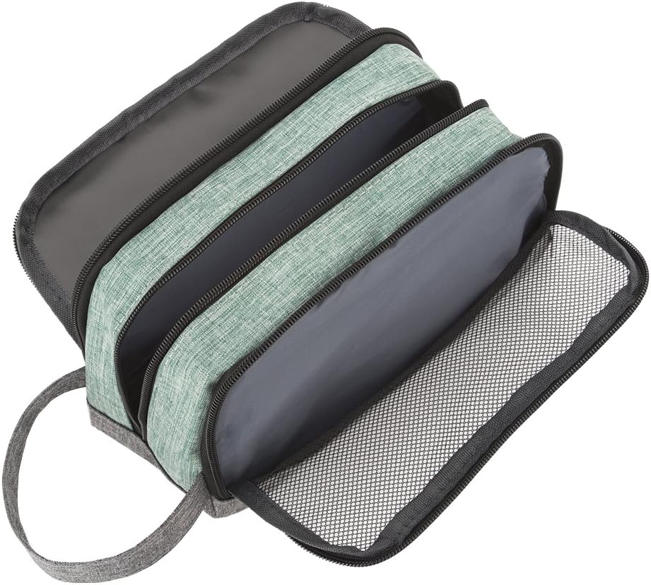 Yeiotsy Men's Travel Toiletry Bag - Small Wash Bag with Mesh Pockets & 3 Compartments (Green) - Image 4
