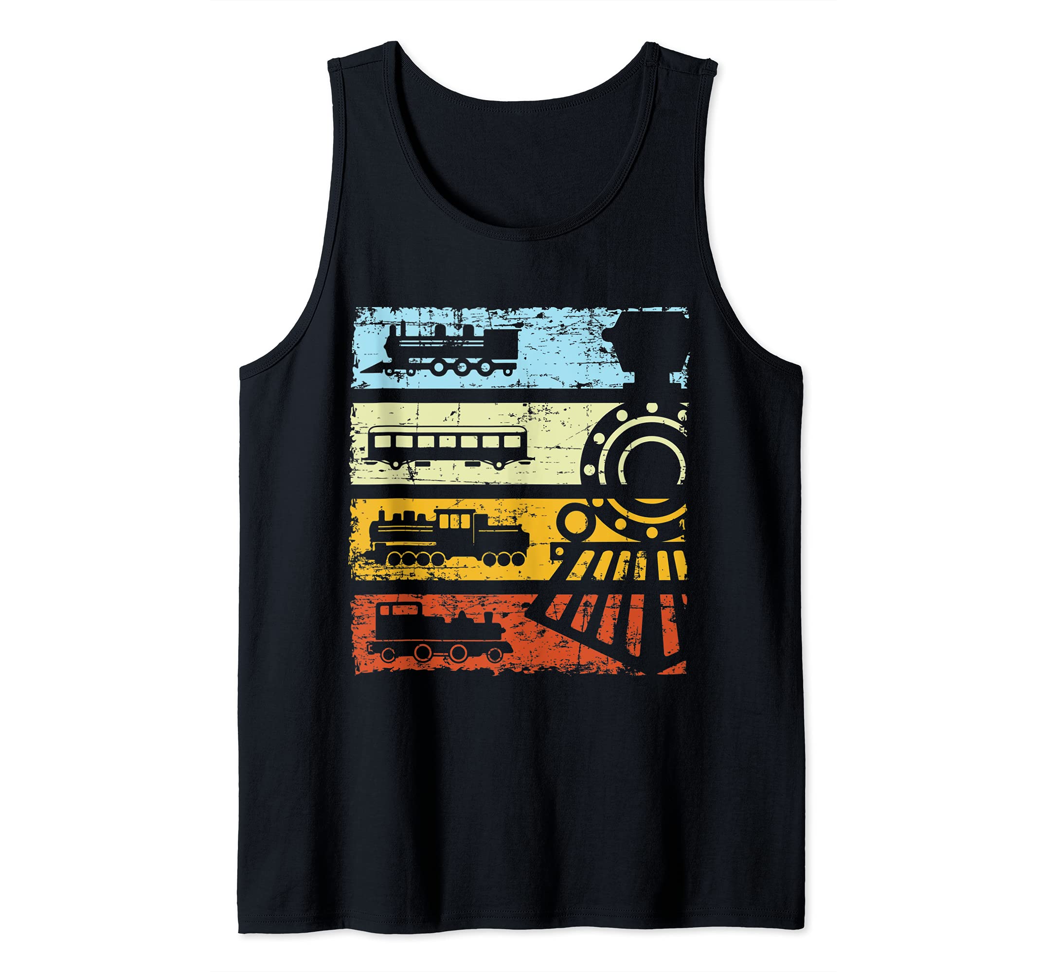 Vintage Train T-shirt Railway Locomotive Retro Train Tank Top