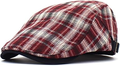 red plaid newsboy hat