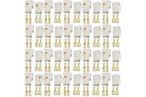 Lsgoodcare 20Sets 6.3MM 2 Pin Way Electrical Automotive Wire Connector Kits Male Female Socket Plug Terminal for Motorcycle Car