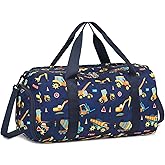 BTOOP Kids Overnight Bag for Boys Small Truck Sports Gym Duffle Bags With Shoe Compartment Toddler Weekender Sleepover Tote for Travel