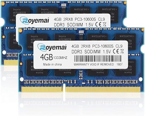 PC3-10600 DDR3 1333 8GB Kit (2x4GB) RAM PC3 10600S 1333MHZ 2Rx8