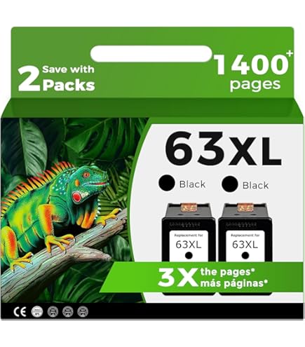 Amazon.com: 63XL Ink Cartridges for HP 63 XL Black Color Combo 3