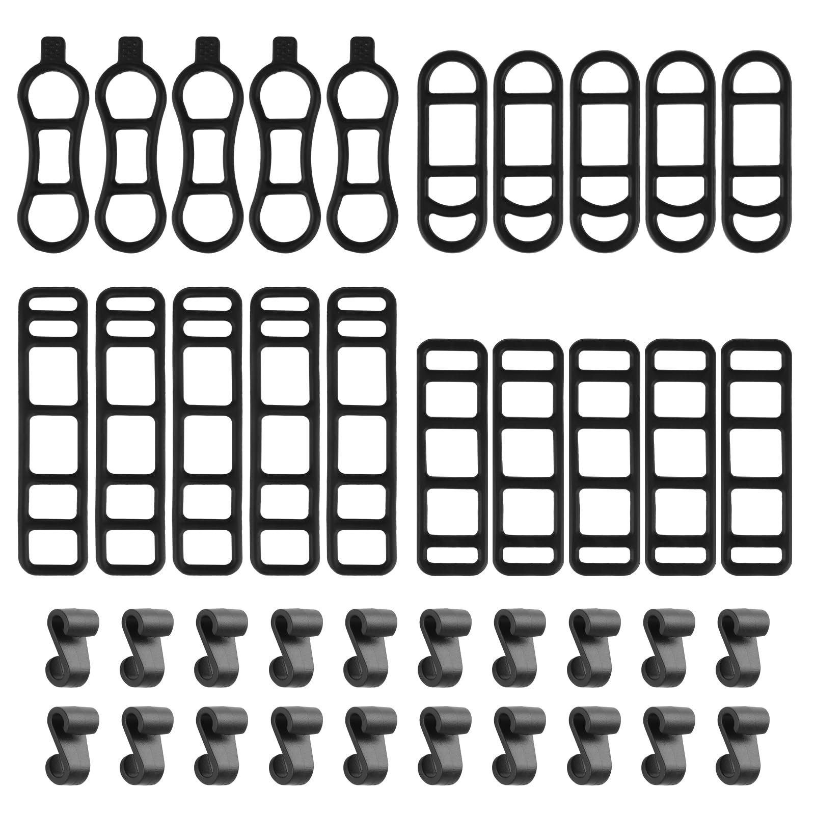 YONGQING 20 Pieces Bike Silicone Mount Band, Elastic Exposure Light Mount, Bike Light Straps With Small Hook, Flashlight Bracket Strap For Bicycle Light, Flashlight, Odometer, Speaker