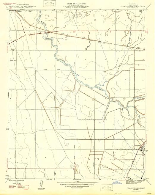 YellowMaps Tranquillity CA topo map, 124000 Scale, 7.5 X