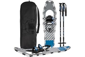 G2 GO2GETHER G2 30/36 Inches Light Weight Snowshoes Set with Trekking Poles, Anti-Slip Sole, Fast Ratchet Binding, for Women Men Youth (Blue/Green)