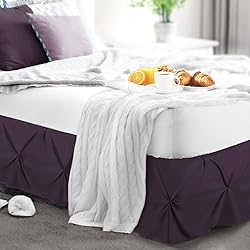Nestl Purple Bed Skirt Twin Size, Pinch Pleat Twin