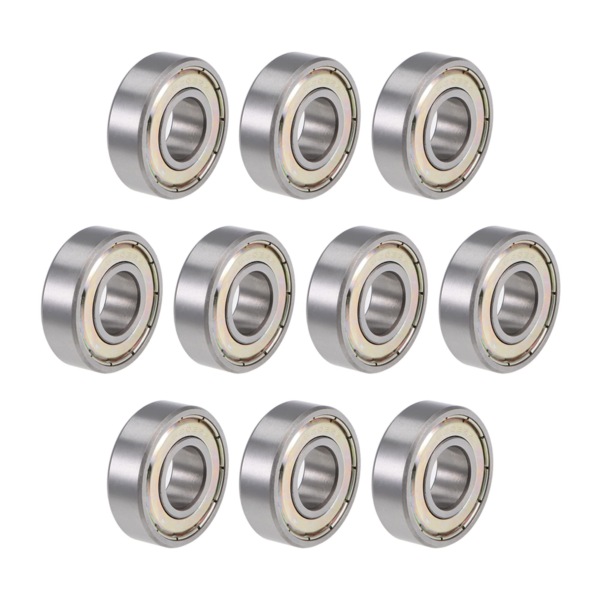 sourcing map 6202ZZ Deep Groove Ball Bearings Z2 15mm x 35mm x 11mm Double Shielded Chrome Steel 10pcs