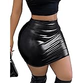 VENDAU Metallic Bodycon Mini Skirt - High Shine Silver Party Wear, Liquid Sexy Tight Pencil Skirt for Women