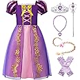 ReliBeauty Girls Dress Puff Sleeve Princess Costume, 8, Purple(with Accessories)