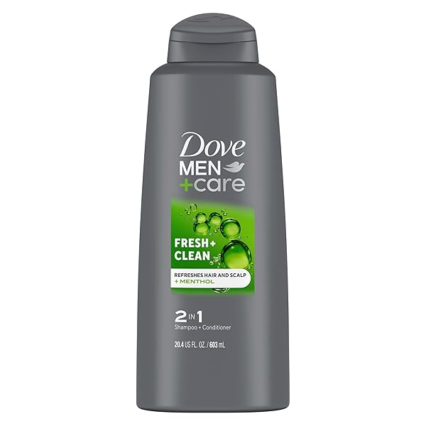DOVE MEN + CARE FORTIFYING 2-IN-1 SHAMPOO AND CONDITIONER FRESH AND CLEAN WITH CAFFEINE FOR EVERYDAY CARE HELPS STRENGTHEN AND NOURISH HAIR 20.4 OZ