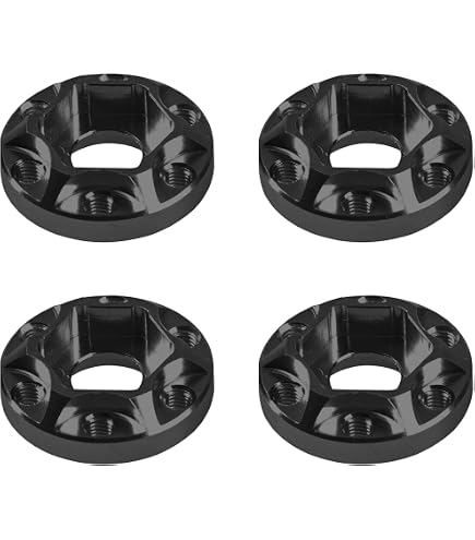 4PCS 1.9" Beadlock Wheel Rims Set - 12mm Hex For Traxxas TRX4, Axial SCX10, RC Crawlers (Black & Red)
