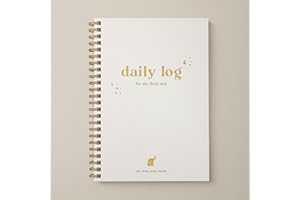 Bubbarino: Baby Daily Log Book, Track and Monitor Newborn Nursing, Sleep, Diaper and Milestones. Gift for new Parents, Grandparents, Babyshower, Nanny or Daycare - Hardcover leather A5 (Beige/Gold)