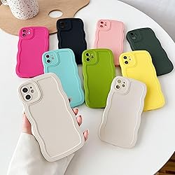 Caseative for iPhone 11 Case,Solid Color Curly Wave