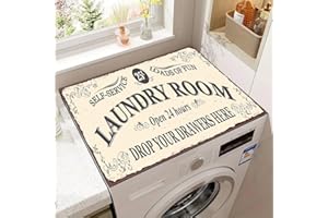 BRILLISTAR Washer and Dryer Covers for the Top,Non-slip Dryer Top Protector Mat,23.6" x 19.7" Dust-proof Washing Machine Cover, Washer Dryer Top Covers for Laundry Room Kitchen (Beige, 23.6" x 19.7")