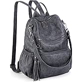 UTO Women Backpack Purse Leather Vegan Ladies Fashion Designer Rucksack Convertible Travel Shoulder Bag with Tassel
