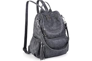 UTO Women Backpack Purse Leather Vegan Ladies Fashion Designer Rucksack Convertible Travel Shoulder Bag with Tassel