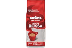 Lavazza Qualita Rossa Whole Bean Coffee Blend, Medium Roast, Authentic Italian, Blended and Roasted in Italy, Chocolate notes