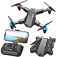SIMREX X500 mini Drone Optical Flow Positioning RC Quadcopter with 720P HD Camera, Altitude Hold Headless Mode, Foldable FPV Drones WiFi Live Video 3D Flips Easy Fly Steady for Learning Black