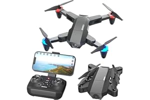 SIMREX X500 mini Drone Optical Flow Positioning RC Quadcopter with 720P HD Camera, Altitude Hold Headless Mode, Foldable FPV Drones WiFi Live Video 3D Flips Easy Fly Steady for Learning Black