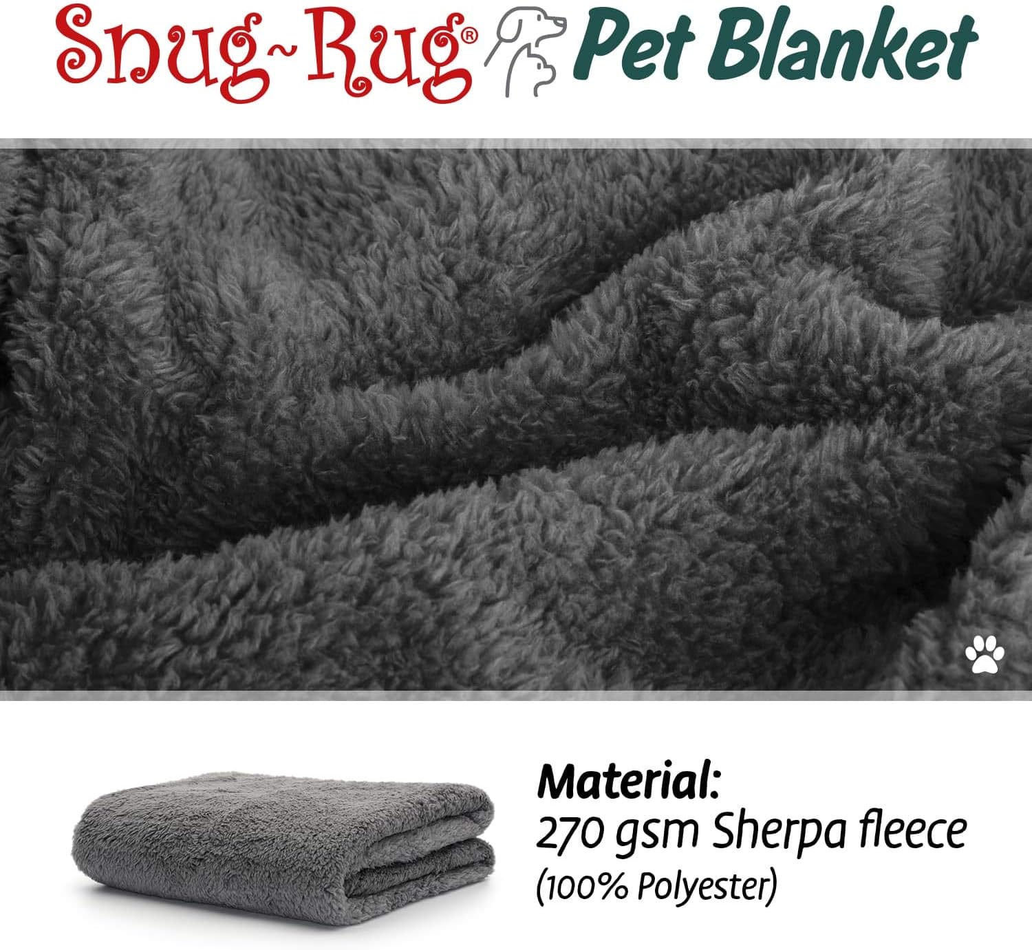Snug Rug Luxury Pet Blankets, Fluffy Sherpa Fleece Blanket Soft and Warm Dogs and Cats - Image 4