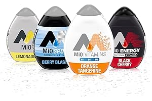 MiO Lemonade, Berry Blast, Orange Tangerine & Black Cherry Naturally Flavored Liquid Water Enhancer Variety Pack, 4 ct Pack, 1.62 fl oz Bottles