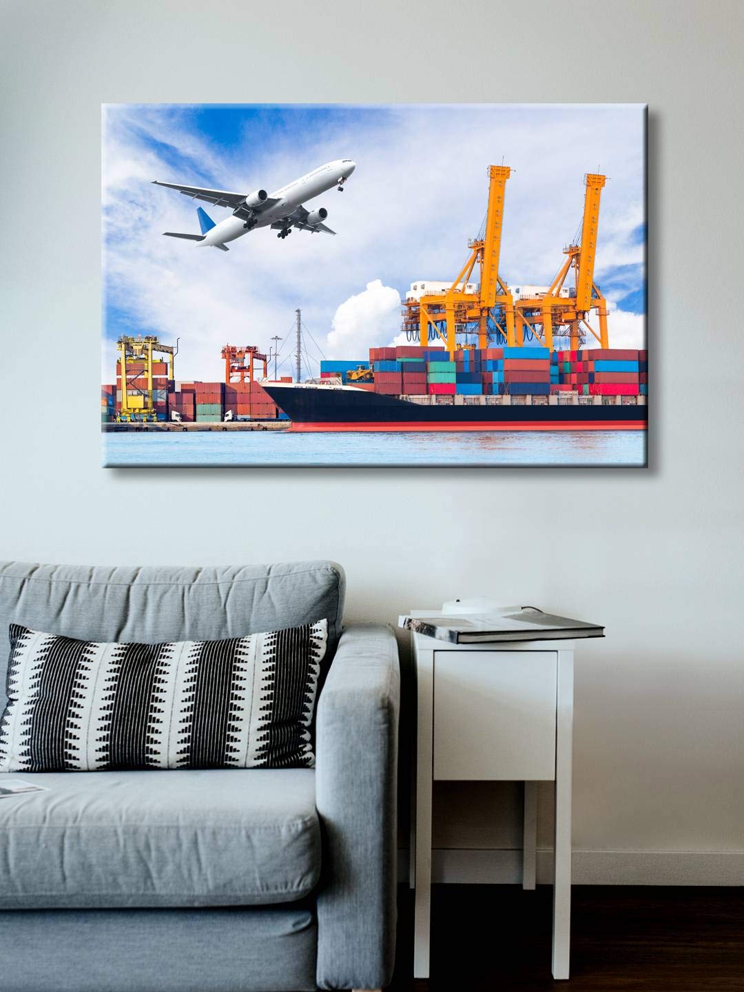 999Store Unframed Printed Canvas Container Cargo Freight Ship Painting
