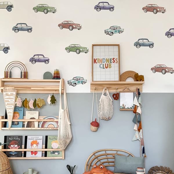 Construction Vehicles Wall Decals For Boys - Peel & Stick Removable Truck Stickers For Bedroom & Playroom