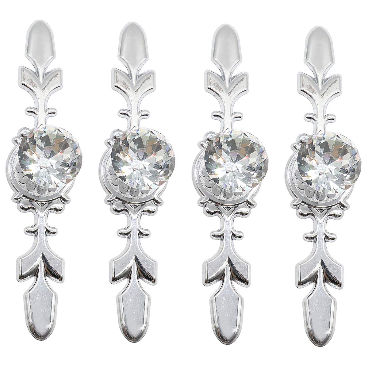 CattleyaHQ 4 Piece Set Crystal Door Knob,Wardrobe Cabinet Knobs,Diamond Crystal Drawer Pull Handle Door Cupboard Knob Furniture Hardware DIY(116mm)