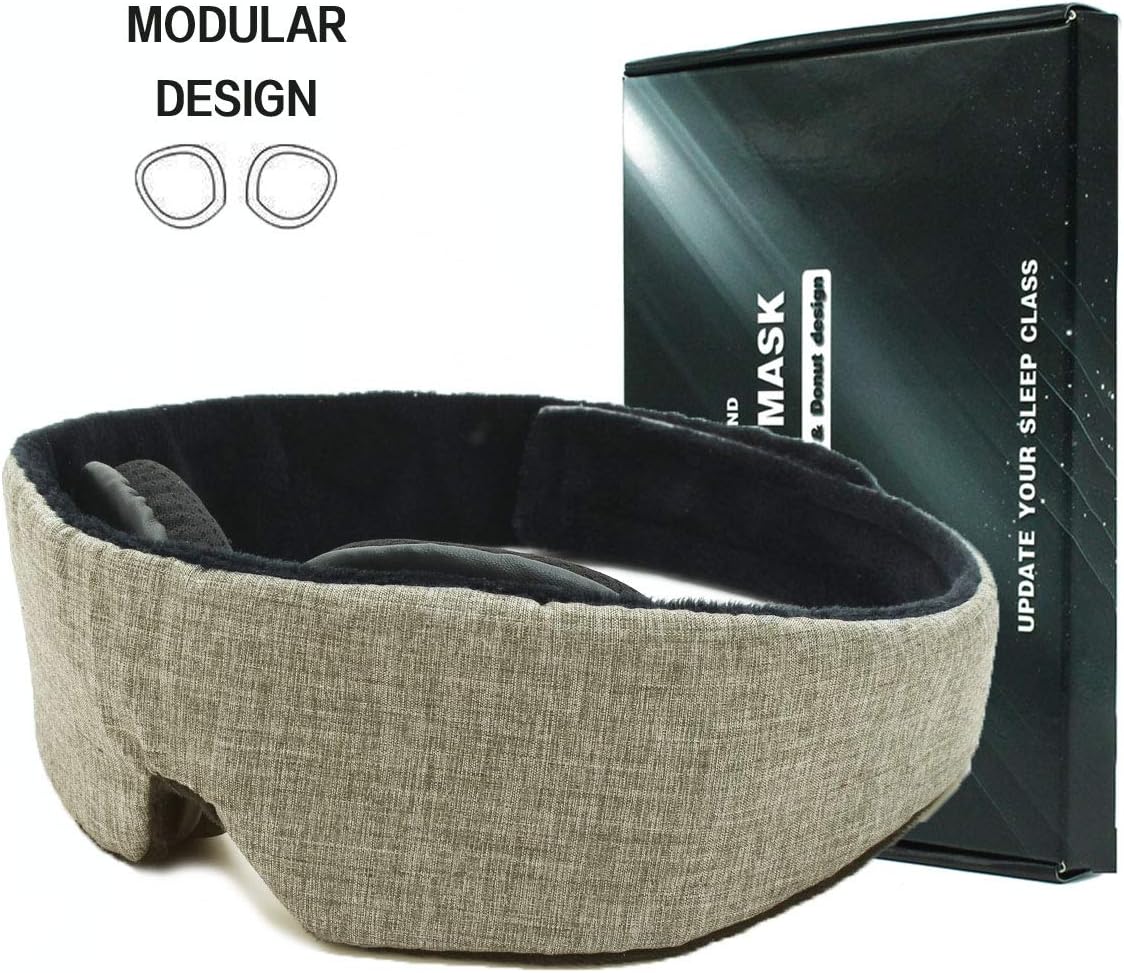 3D Modular Eye mask for Sleeping, Breathable Memory Foam Contoured,Best Travel Sleep mask for Women … (Ivory)