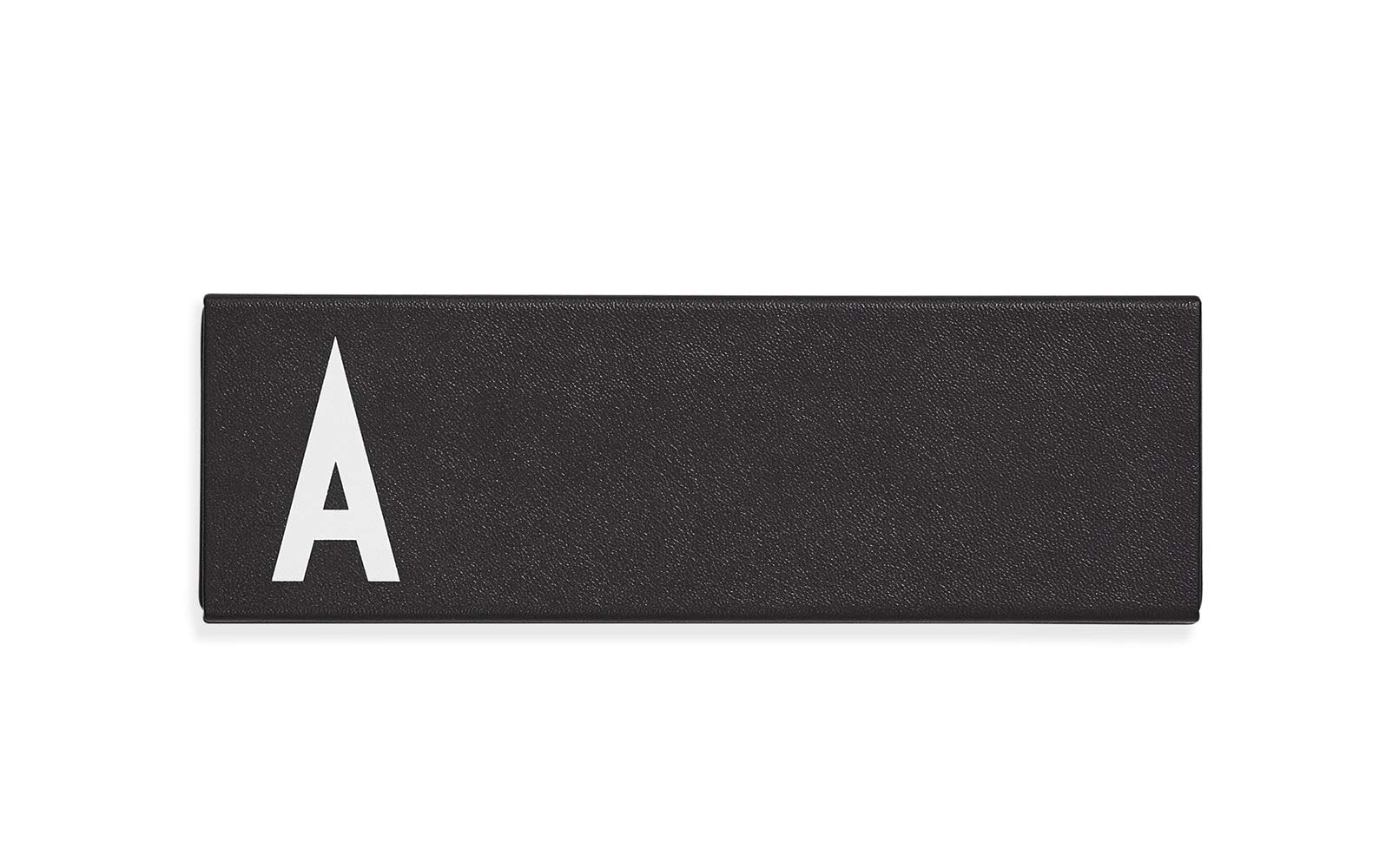 Design Letters Personalised Black Metal Pencil Case for Pen, Pencil, Eraser, Ruler Ideal Stationary Storage Gift for Work and School (A)