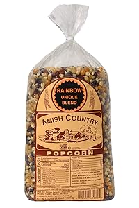 Amish Country Popcorn | 2 lb Bag | Rainbow Popcorn Kernels | Old Fashioned with Recipe Guide (Rainbow - 2 lb Bag)