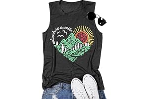 JORLYEN Sunrise Sunset Sunshine T Shirt for Women Outdoor Workout Hawaii Beach Sea Nature Adventure Tee Top