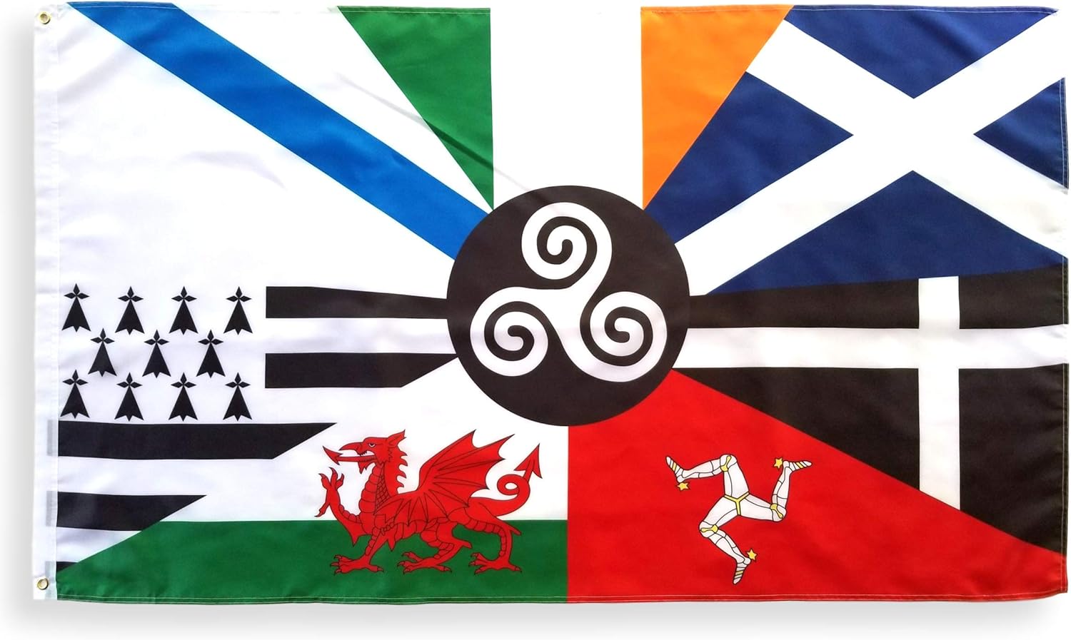 3x5 Foot Celtic Nations Flag with Two Brass Grommets, 100