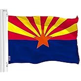 G128 Arizona AZ State Flag | 3x5 Ft | LiteWeave Pro Series Printed 150D Polyester | Indoor/Outdoor, Vibrant Colors, Brass Grommets, Thicker and More Durable Than 100D 75D Polyester