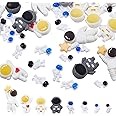 OLYCRAFT 64 Pcs Astronaut Series Theme Resin Fillers 3D Resin Filling Charms 8 Styles Astronaut Resin Cabochons for Jewelry Making - Mixed Color
