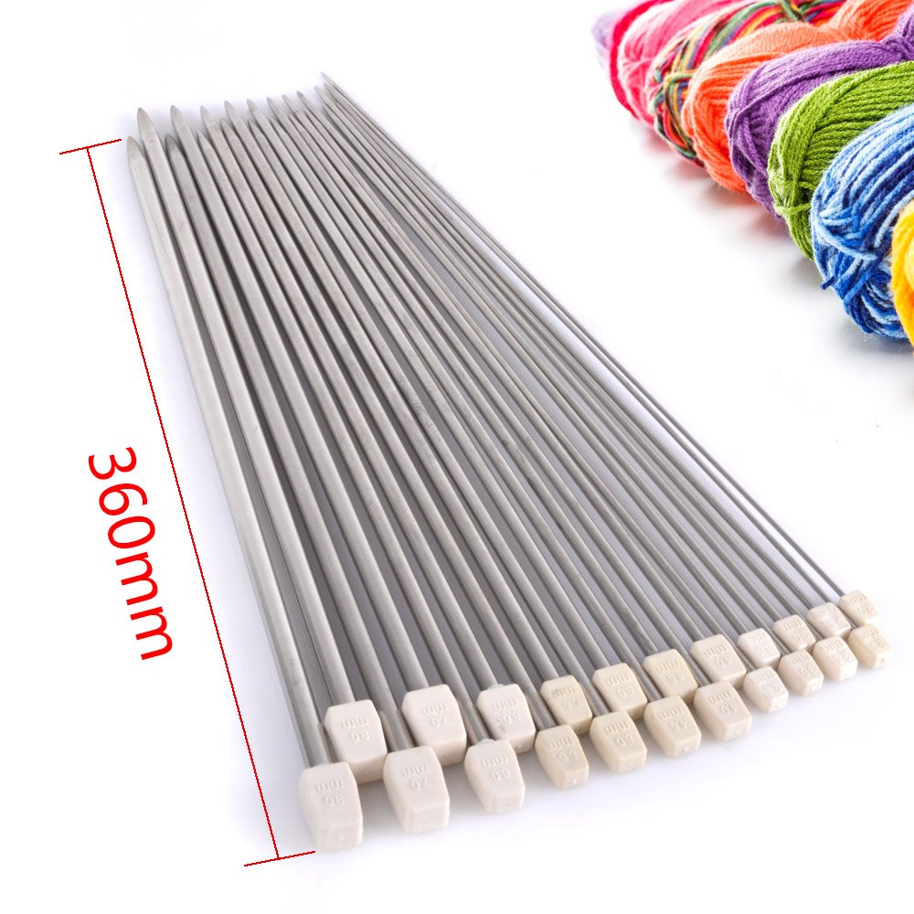 Rayinblue 11 Pairs of 14" (36cm) Stainless Steel Single Pointed