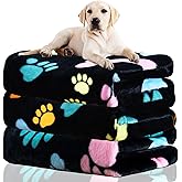 Rezutan Dog Blankets for 3 Pack Large Medium Pet Cat, Soft Fuzzy Washable Blanket, Comfort Flannel Suitable for Dogs Kennels & Beds, Sofas, Furniture, Gifts Puppy Essentials, 41 x 31 inch, Black