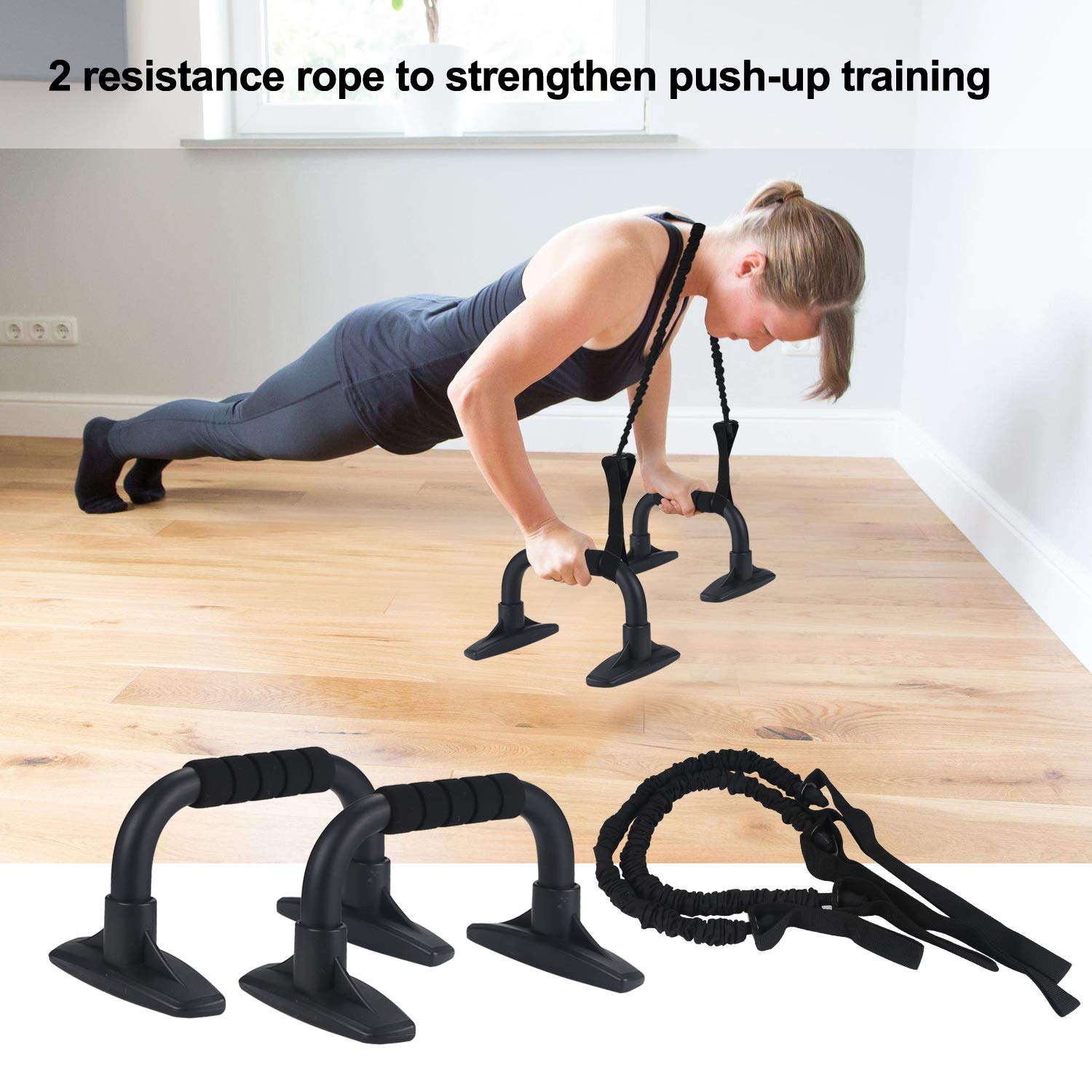 EnterSports Ab Rollers Wheel Kit, Exercise Wheel Core Strength Training Abdominal Roller Set with Push Up Bars… - Image 4