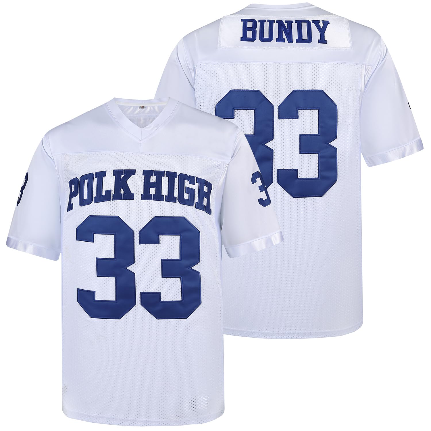 Photo 1 of Aimhuo AL Bundy Football Jersey,33 Polk High Shirt Mens White Jerseys large