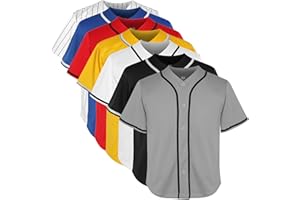 MESOSPERO Youth Baseball Jersey Blank Boys T Shirt Button Down Hip Hop Fashion Sport Shirts Tops for Girls S-XL