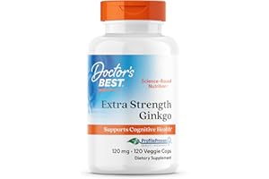 Doctor's Best Extra Strength Ginkgo, Non-GMO, Gluten Free, Vegan, Soy Free, Promotes Mental Function and Memory, 120 mg, 120 Count (Pack of 1)