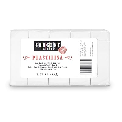 Sargent Art Plastilina Modeling Clay, 5-Pound, White