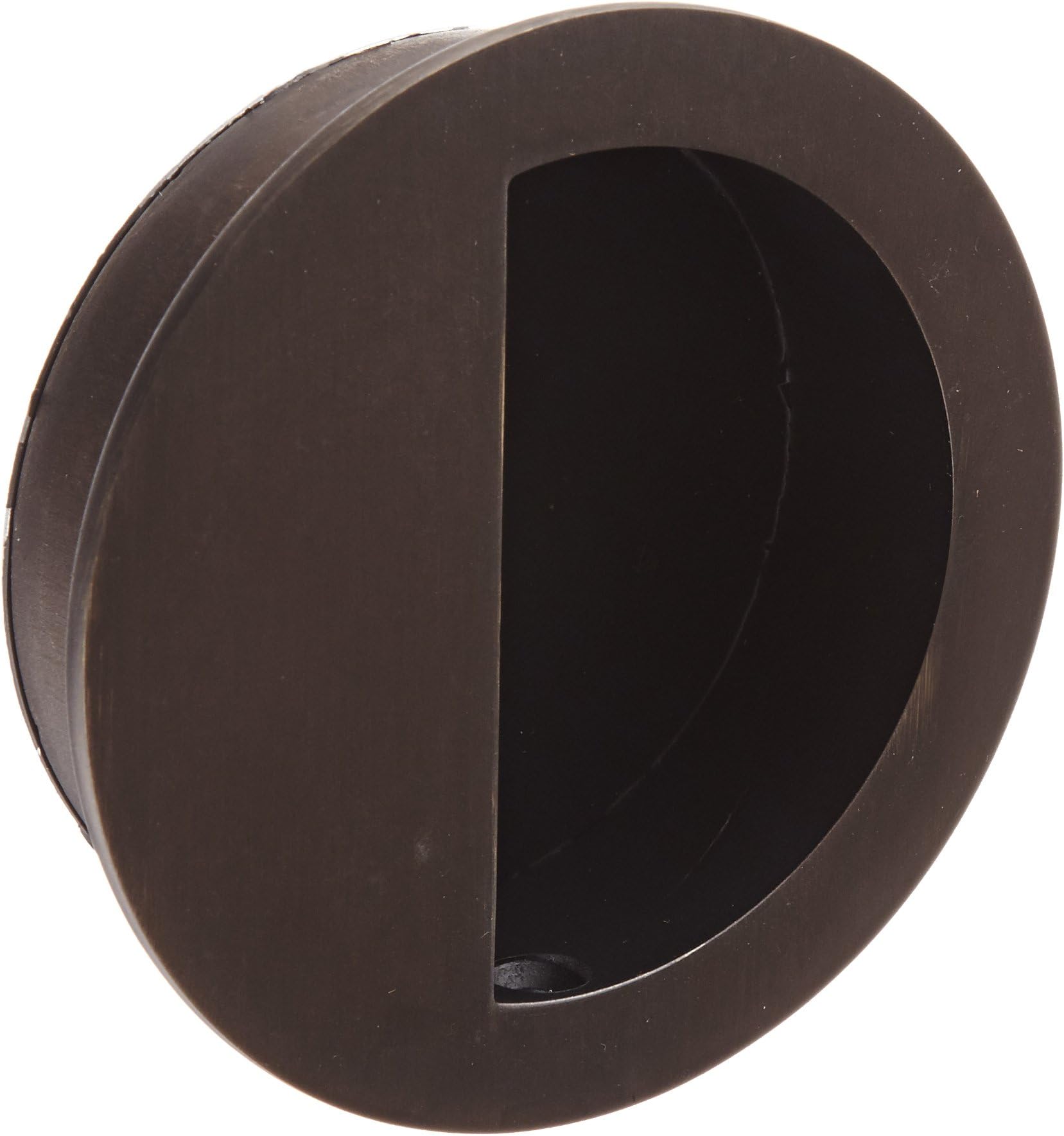 Rockwood 95R.10B Bronze Round Flush Pull, 3-1/2" Diameter, 7/8" Depth, Satin Oxidized Oil Rubbed Finish