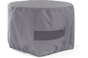 Covermates Elite Round Ottoman Cover – Water-Resistant 300D Polyester with Drawcord Hem & Mesh Vent for Outdoor Patio Ottoman Protection, 42DIAMETER x 25H, Charcoal
