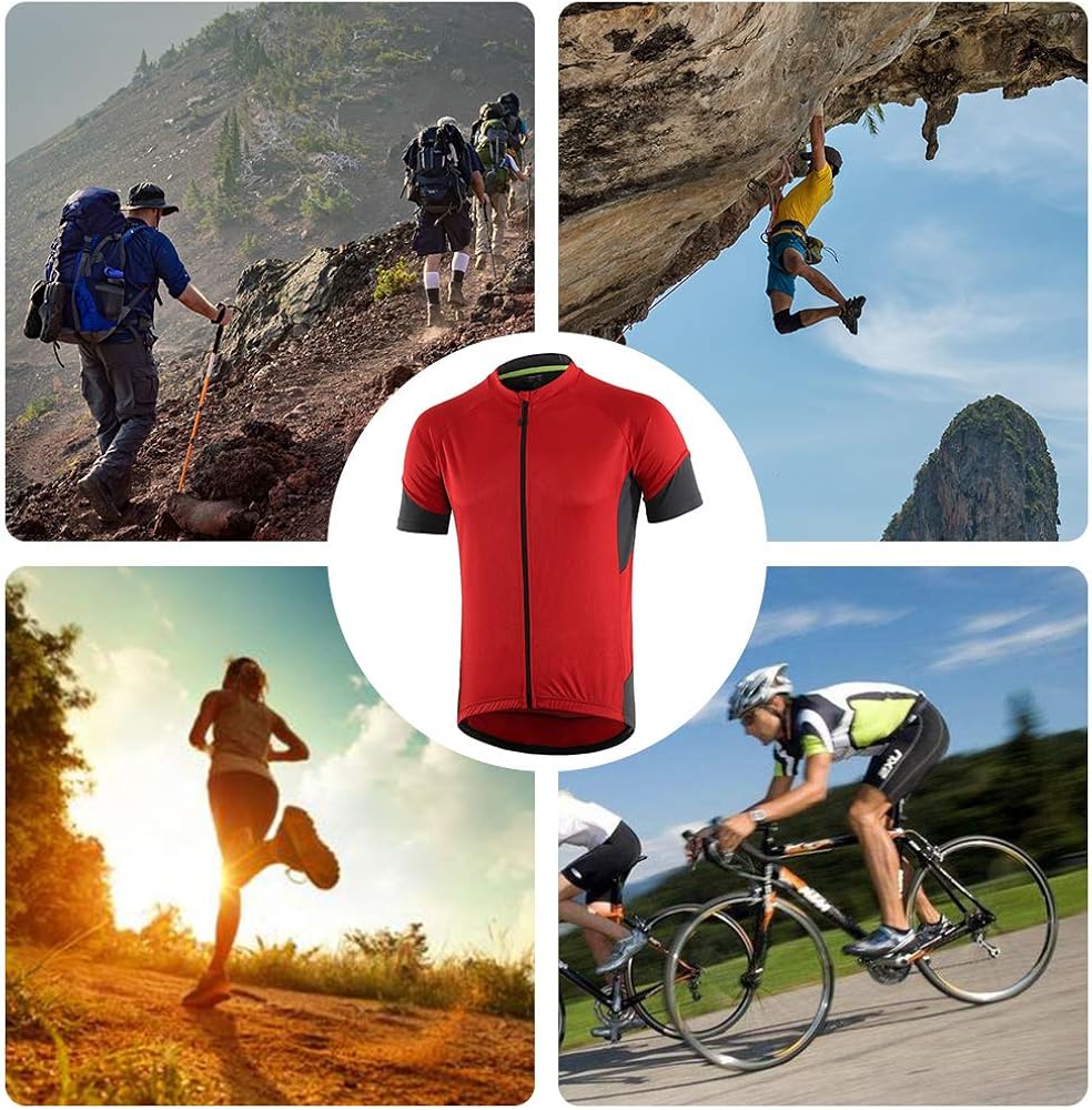 Dooy Cycling Bike Jersey Men Short/Long Sleeve Biking Shirts with 3+1 RearPockets, Breathable Quick Dry Bicycle Jerseys : Clothing