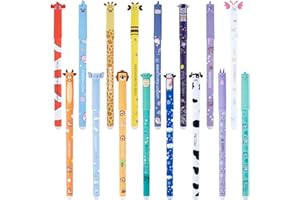 8 Pcs Cute Erasable Gel Pens, Cartoon Animal Gel Pen, Range of ink colours & barrel designs, Animals Design, Erasable Pens fo